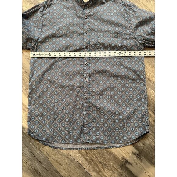 Vintage Wah Maker Shirt Men Large Blue Geometric Print AOP Frontier Western - Picture 4 of 7